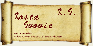 Kosta Ivović vizit kartica